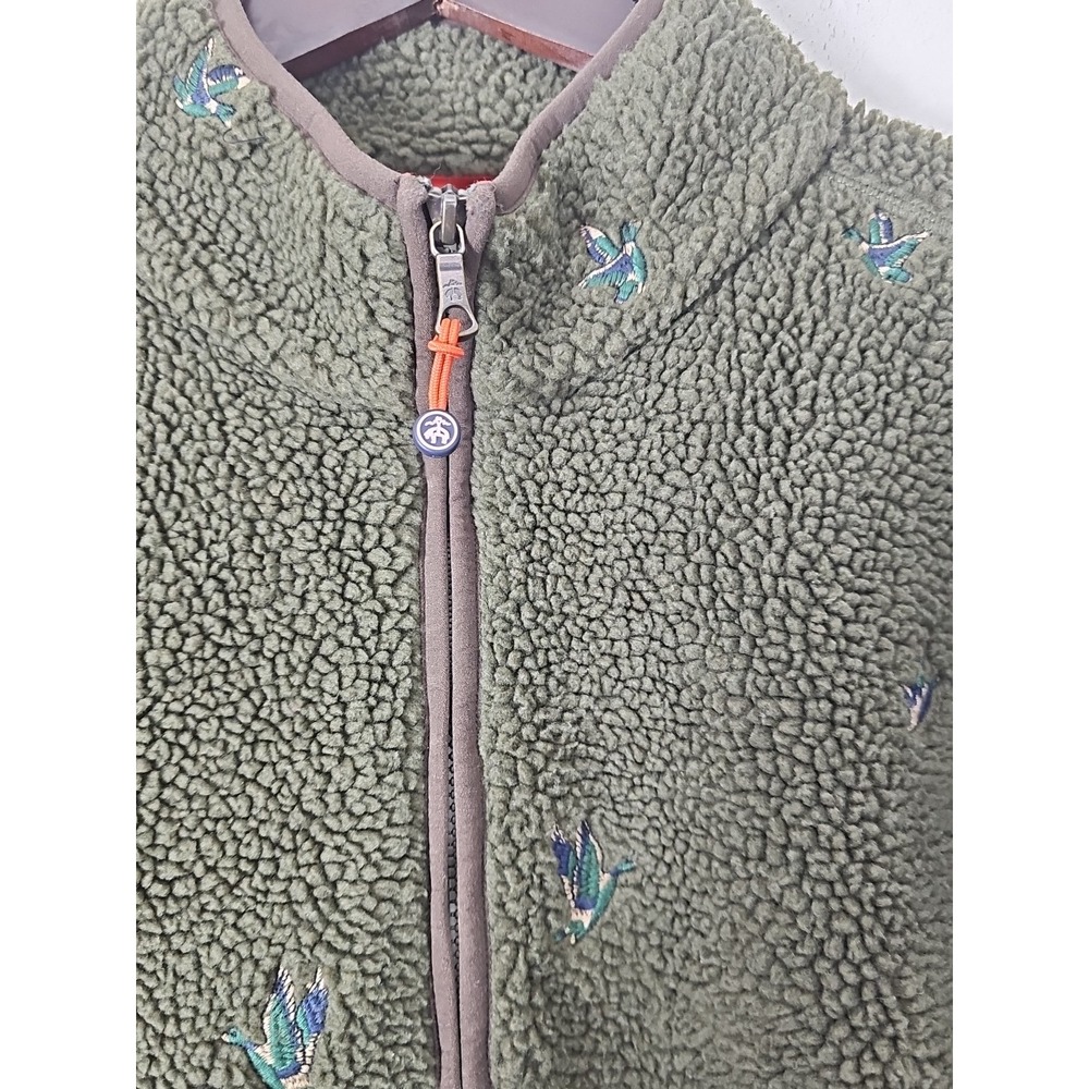 Brooks Brothers Green Fleece Jacket Duck Embroidered Full Zip Size XL - Picture 3 of 15